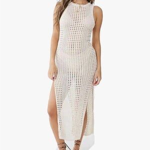 Cream Crochet Swimsuit Coverup